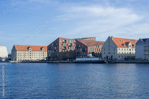 intricate brickwork of modern residential architecture Kroyers Plads in Copenhagen