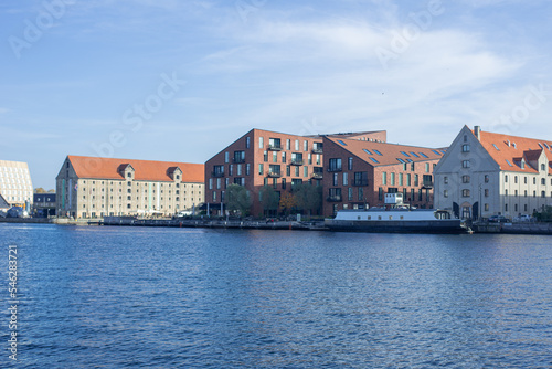 intricate brickwork of modern residential architecture Kroyers Plads in Copenhagen