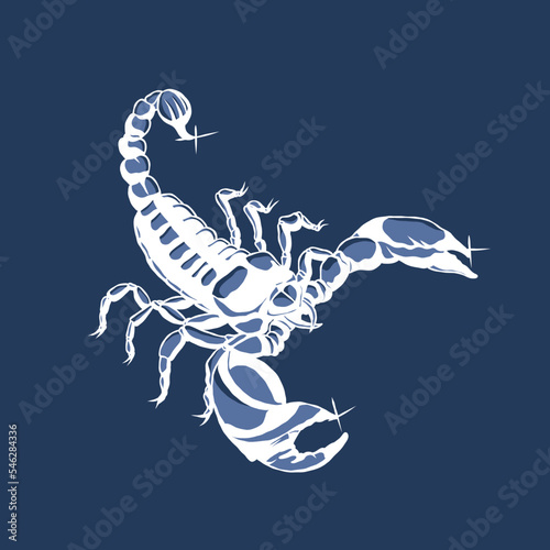 illustration of a scorpion in metallic color