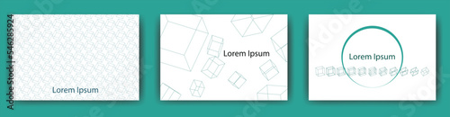 箱/Postcard/はがきテンプレート/グラデーションベクターアイコン/DM/ポストカード/名刺デザインの　テンプレートセット