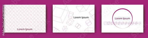 箱/Postcard/はがきテンプレート/グラデーションベクターアイコン/DM/ポストカード/名刺デザインの　テンプレートセット