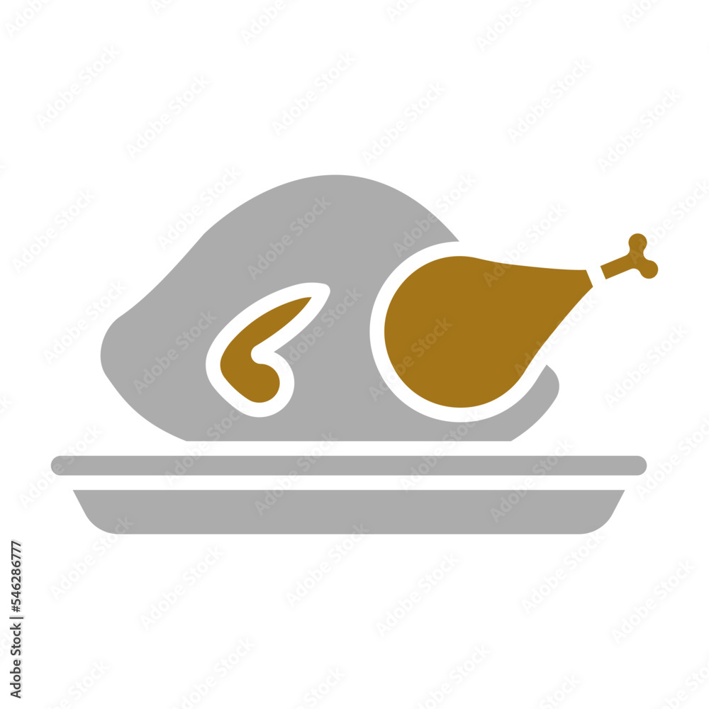 Fototapeta premium Fried Chicken Icon Style