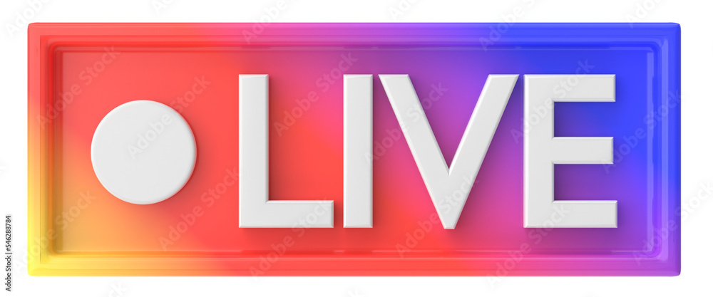 3D live icon. Livestreaming. 3D live icon. Livestreaming.