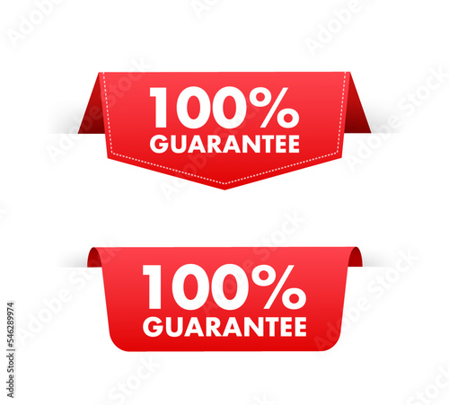 100 guarantee sign, label. Guaranteed tags. Vector stock illustration
