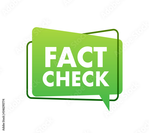 Fact check. Concept of thorough fact-checking or easy compare evidence. Vector stock illustration.
