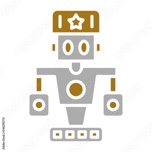 Military Robot Icon Style