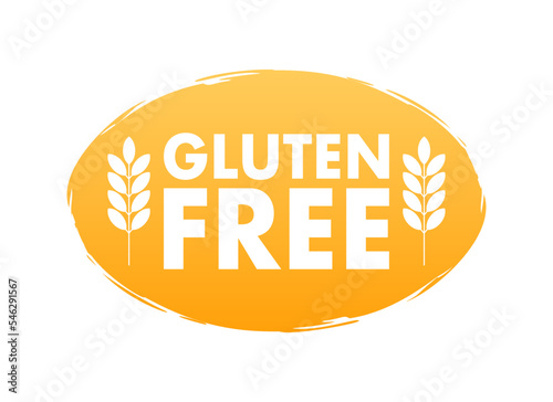 Gluten free. Healthy food labels with lettering. Vegan food stickers
