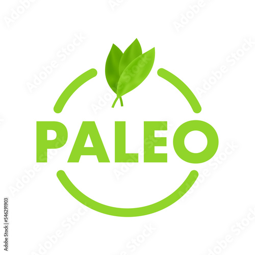 Paleo diet sign, label. Diet menu. Clean Eating Concept. Vector stock illustration.