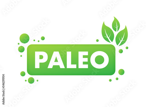 Paleo diet sign, label. Diet menu. Clean Eating Concept. Vector stock illustration.