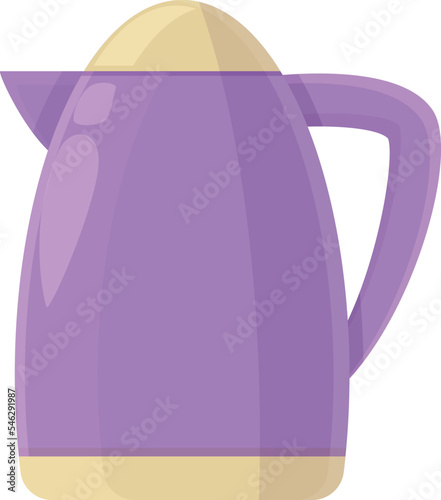 Purple kettle icon cartoon vector. Glass pot. Cute style