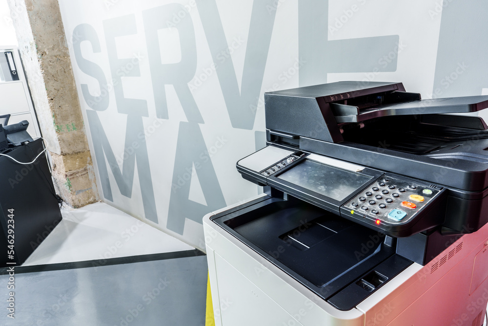 Multifunction printer equipment for scanning and copy paper in office Multifunction printer equipment for scanning and copy paper in office