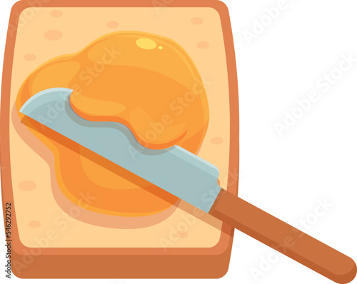 Butter knife cream icon cartoon vector. Peanut bread. Natural breakfast
