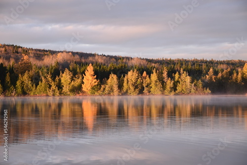 The lake in late autumn, Sainte-Apolline, Québec, Canada