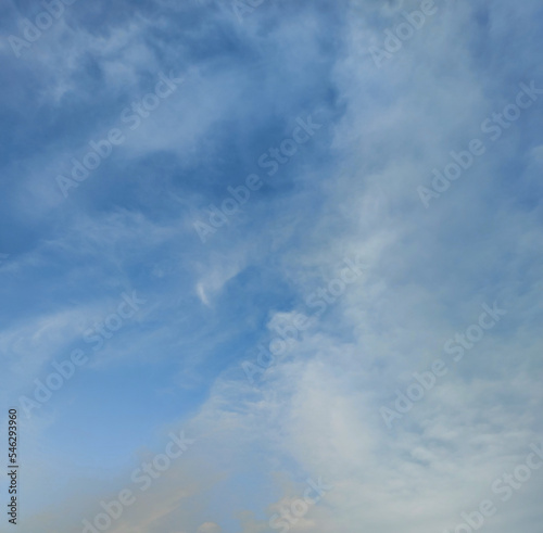 Defocused White clouds in blue sky