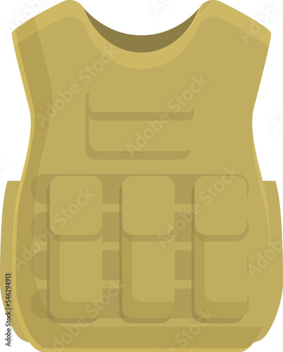 Bulletproof vest icon cartoon vector. Army proof. Armor swat