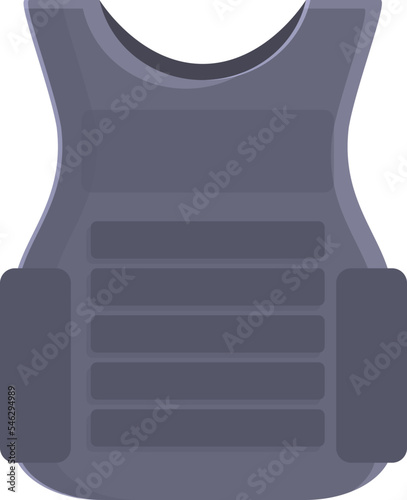 Bullet vest icon cartoon vector. Police proof. Kevlar armor