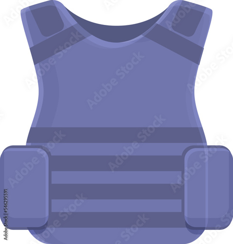 Police vest icon cartoon vector. Army vest. Blue team