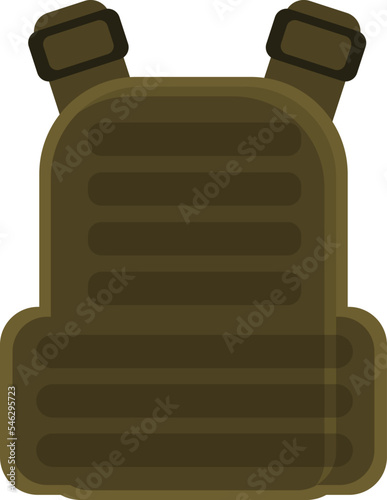Green vest icon cartoon vector. Bullet proof. Uniform army