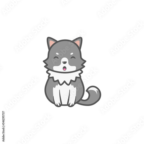 Cute dog husky wolf pet animal illustration © Amru