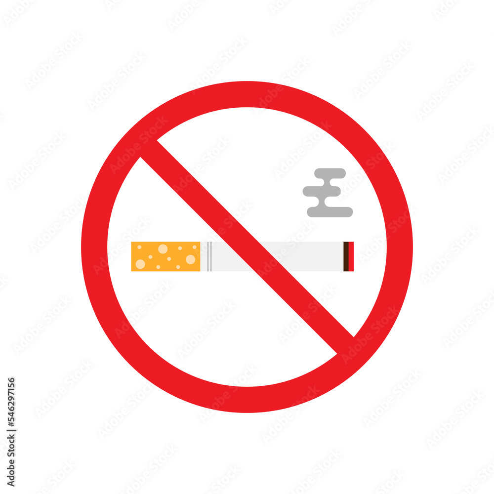 A sign prohibiting cigarette smoking. No smoking. A sign prohibiting cigarette smoking. No smoking.