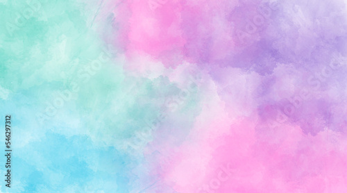 Purple pink and blue watercolor background, color splashing, Watercolor abstract wet hand drawn for wallpaper, card greeting, poster, design, cover, invitation.