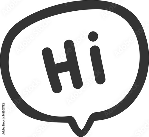 hi greeting sign bubble chat box element illustration