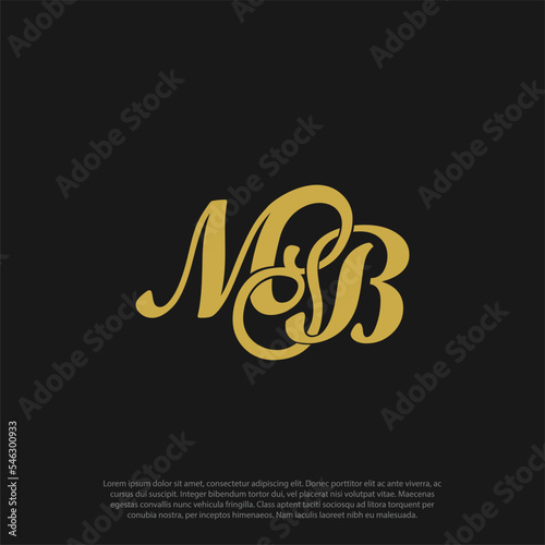 MB or BM logo initial vector mark. gold luxury classic logo design vector