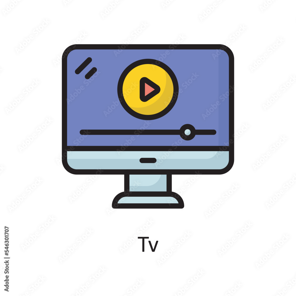 Tv Vector Filled Outline Icon Design illustration. Housekeeping Symbol on White background EPS 10 File Tv Vector Filled Outline Icon Design illustration. Housekeeping Symbol on White background EPS 10 File