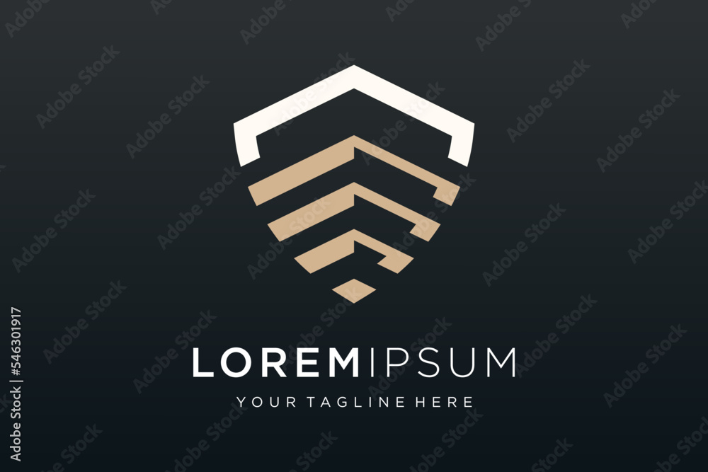 Creative Shield combined building logo and icons set. Vector logo design template. Creative Shield combined building logo and icons set. Vector logo design template.