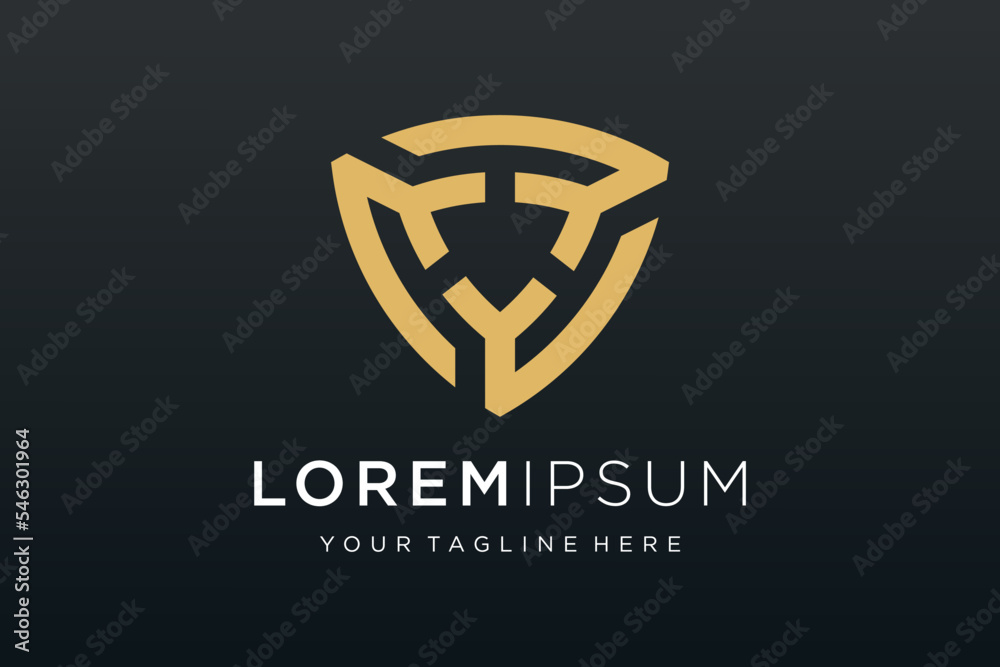 Creative Shield logo and icons set. Vector logo design template.