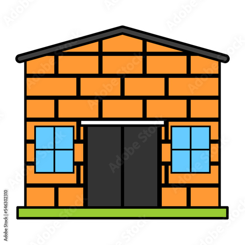 Battery cage Yard Concept,  Indoor broilers vector color icon design, Poultry farming symbol, Meat or Eggs Production Sign, Protein and farmyard equipment stock illustration