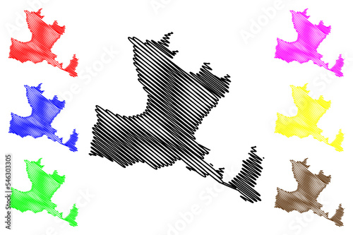 Pasalimani island (Republic of Turkey) map vector illustration, scribble sketch Paşalimani or Halone ada map