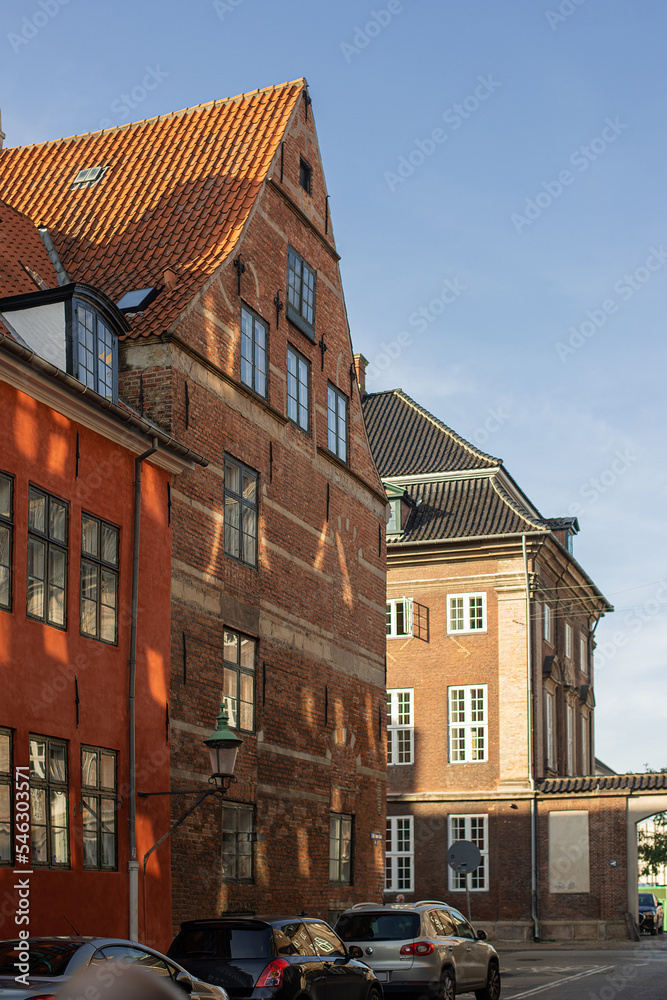 Fototapeta premium intricate brickwork of modern residential architecture in Copenhagen