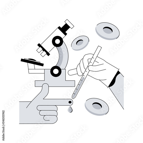 Anemia screening abstract concept vector illustration. Genetic disorder diagnosis, anemia exam, iron deficiency, sickle cell screening, hemolises, lab test, make diagnosis abstract metaphor.