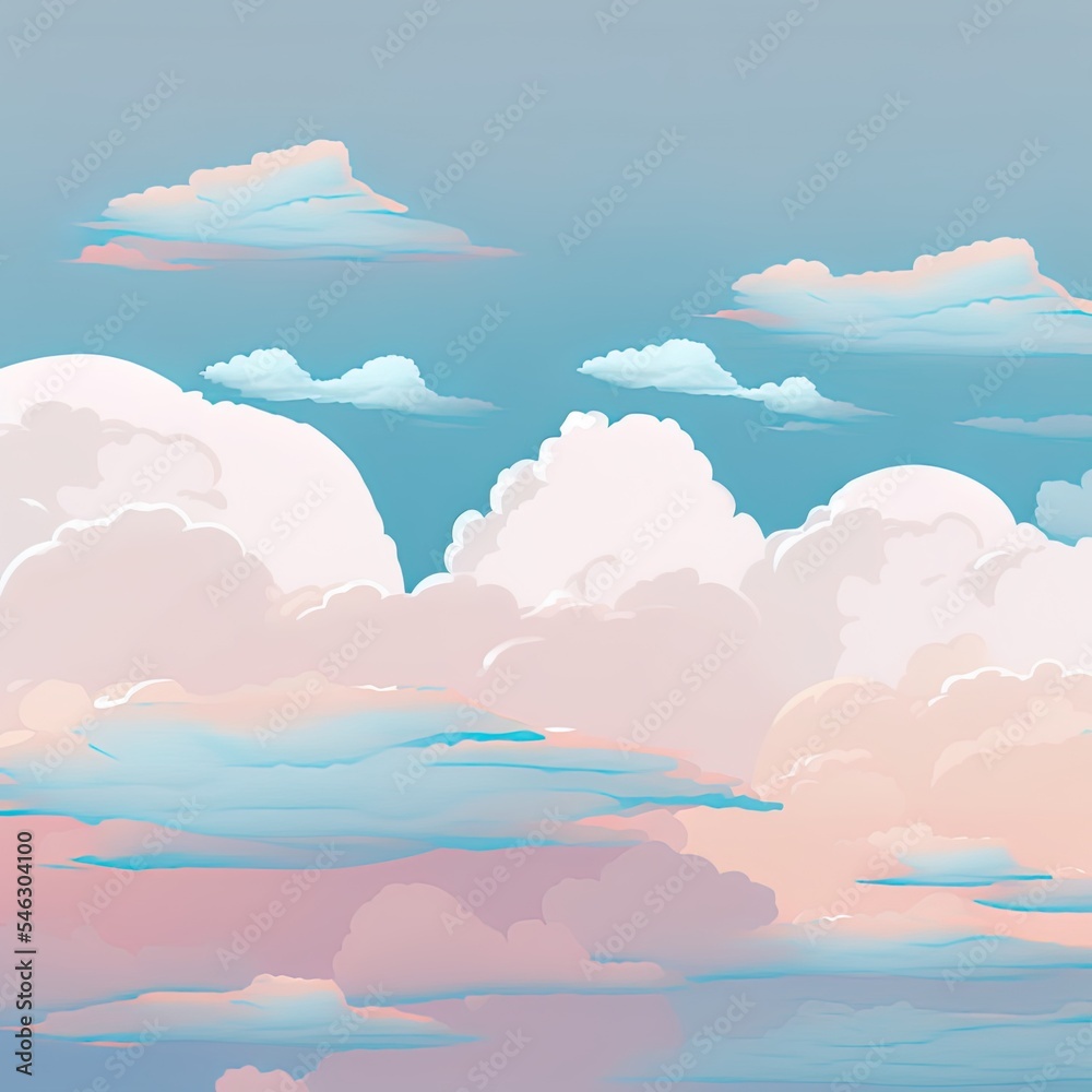 Sky and Clouds, Beautiful Background. Stylish design with a flat, cartoon poster, flyers, postcards, web banners. holiday mood, airy atmosphere. Isolated Object. Design Material. 2r illustrated Sky and Clouds, Beautiful Background. Stylish design with a flat, cartoon poster, flyers, postcards, web banners. holiday mood, airy atmosphere. Isolated Object. Design Material. 2r illustrated