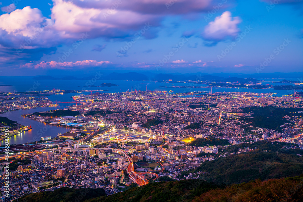 Fototapeta premium 福岡県 北九州市 皿倉山からの夜景