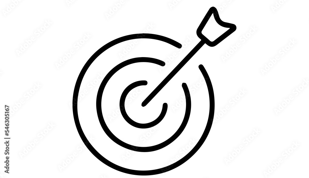 Bullseye with target symbol icon. Trendy linear Bullseye with target