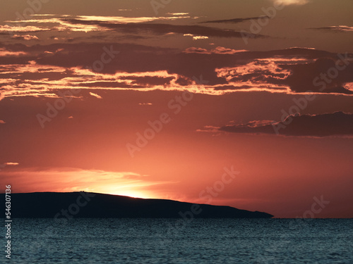 Sunset at sea.