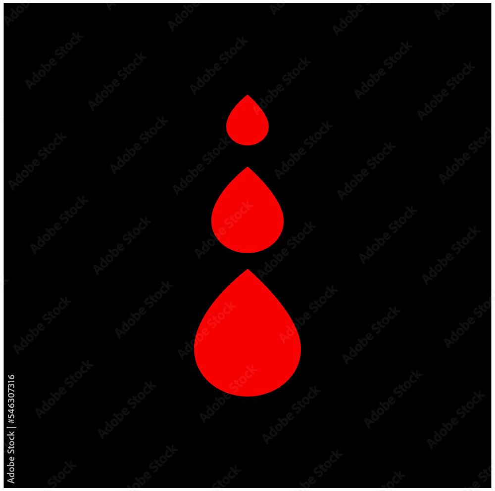Fototapeta premium Blood drops vector icon. Red Blood drops.