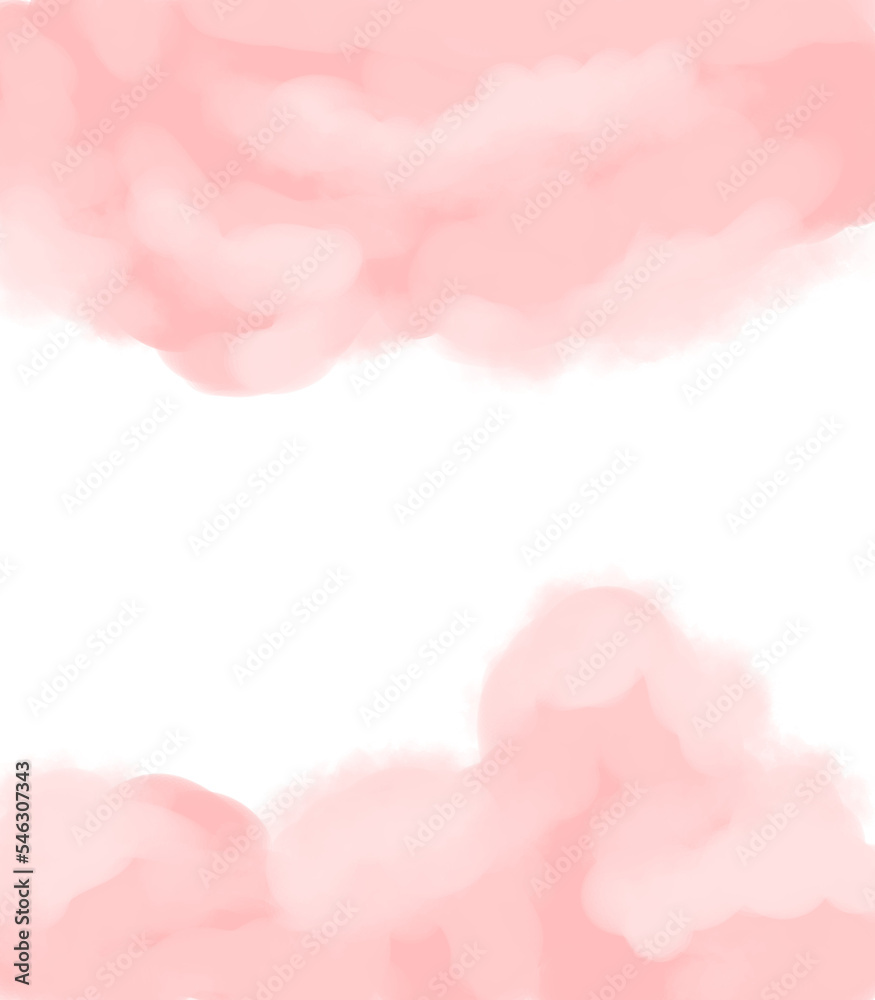 Background with pink clouds illustration