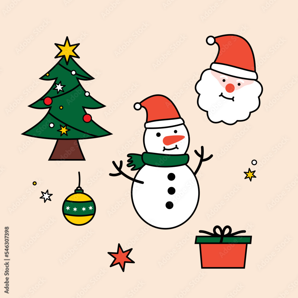 Festive Christmas vector elements collection