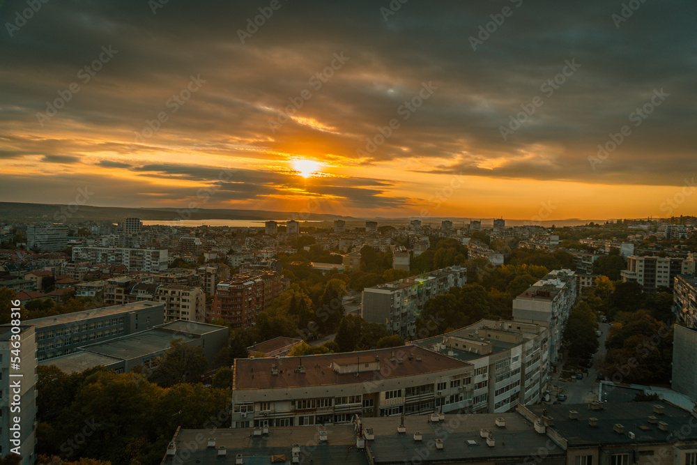 Beauty sunset over the city Beauty sunset over the city