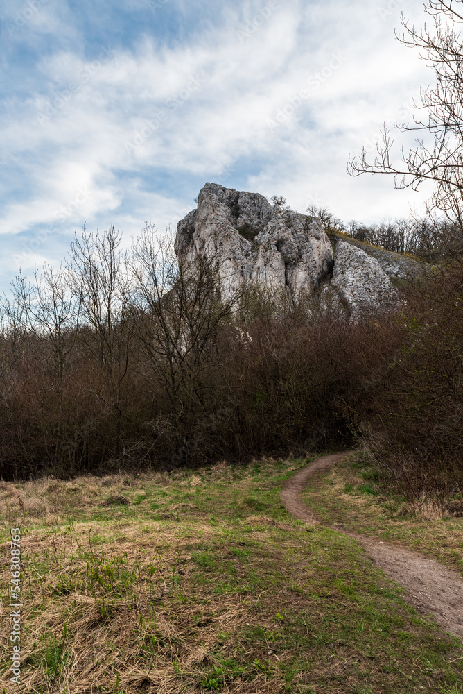 Palava mountains with rock formation maed Martinka in Czech republic Palava mountains with rock formation maed Martinka in Czech republic