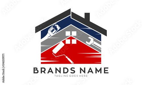 Home repaint and repair vector logo