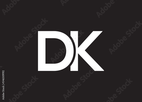 Alphabet letters monogram icon DK logo design