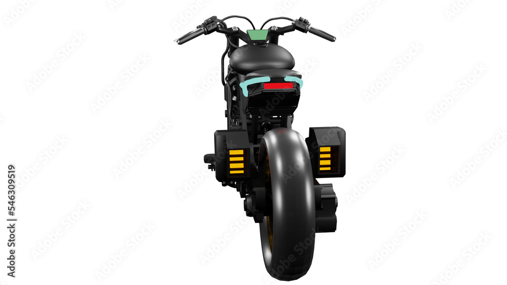 Street style sport bike with distinctive model and science fiction concept isolated on transparent background Street style sport bike with distinctive model and science fiction concept isolated on transparent background