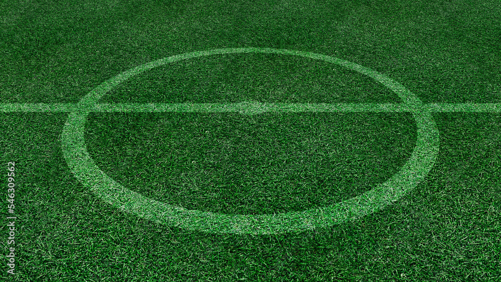 Football field or soccer field top view, green lawn court Football field or soccer field top view, green lawn court