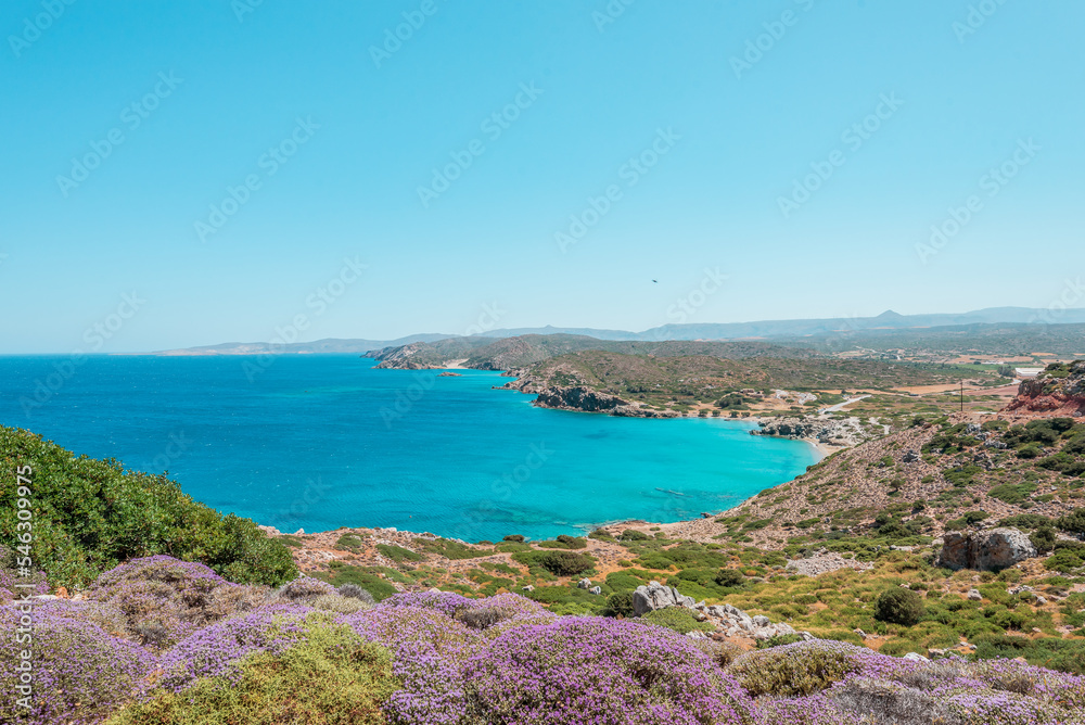 erimoupolis beach, crete island, greece: beautiful sandy coast with natural environment near the cretan city of Sitia