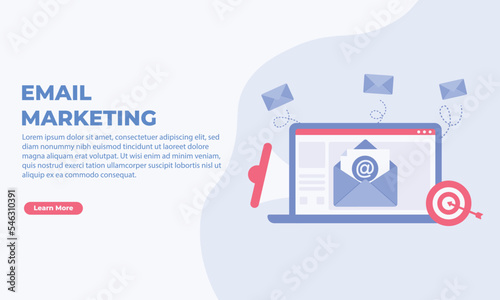 Email marketing illustration concept .Modern flat design concept of web page design for website and mobile website. Vector illustration