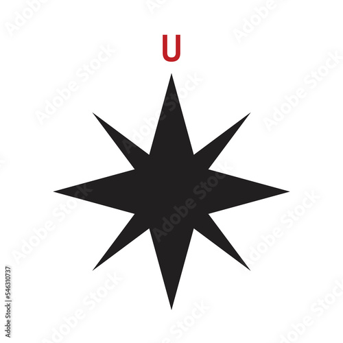 Wallpaper Mural vector illustration of a compass icon equipped with 8 points of the compass. Torontodigital.ca